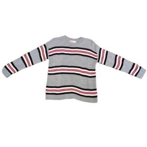 Cotton Emporium Blue And Grey Knit Striped Sweater Size L